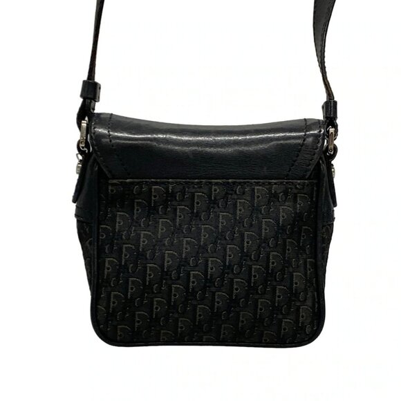Auth DIOR/ChristianDior Street Chic/Trotter Black Jacquard Leather Shoulder Bag - Picture 2 of 16